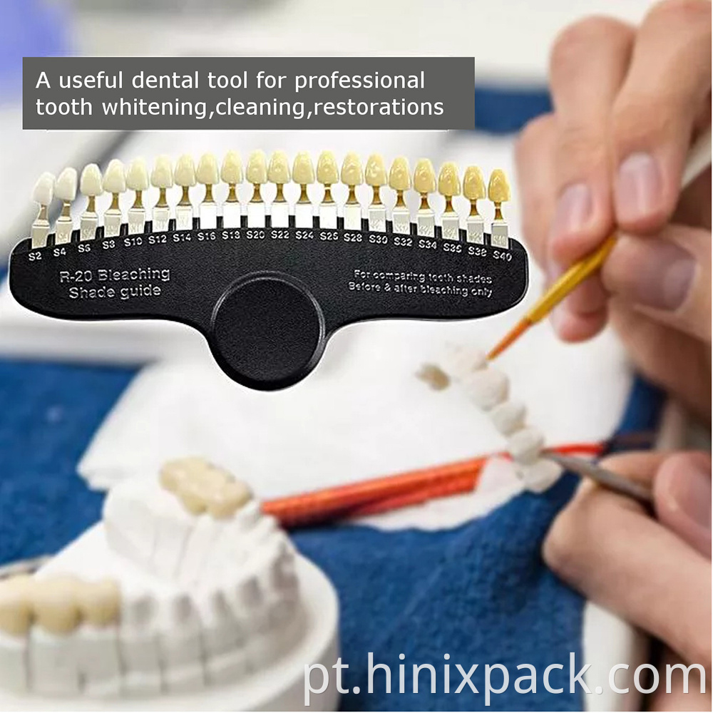 Dentes Whitening 3D Shade Guia de dente Branqueamento da tonalidade da tabela 20 Cores Comparador de cores